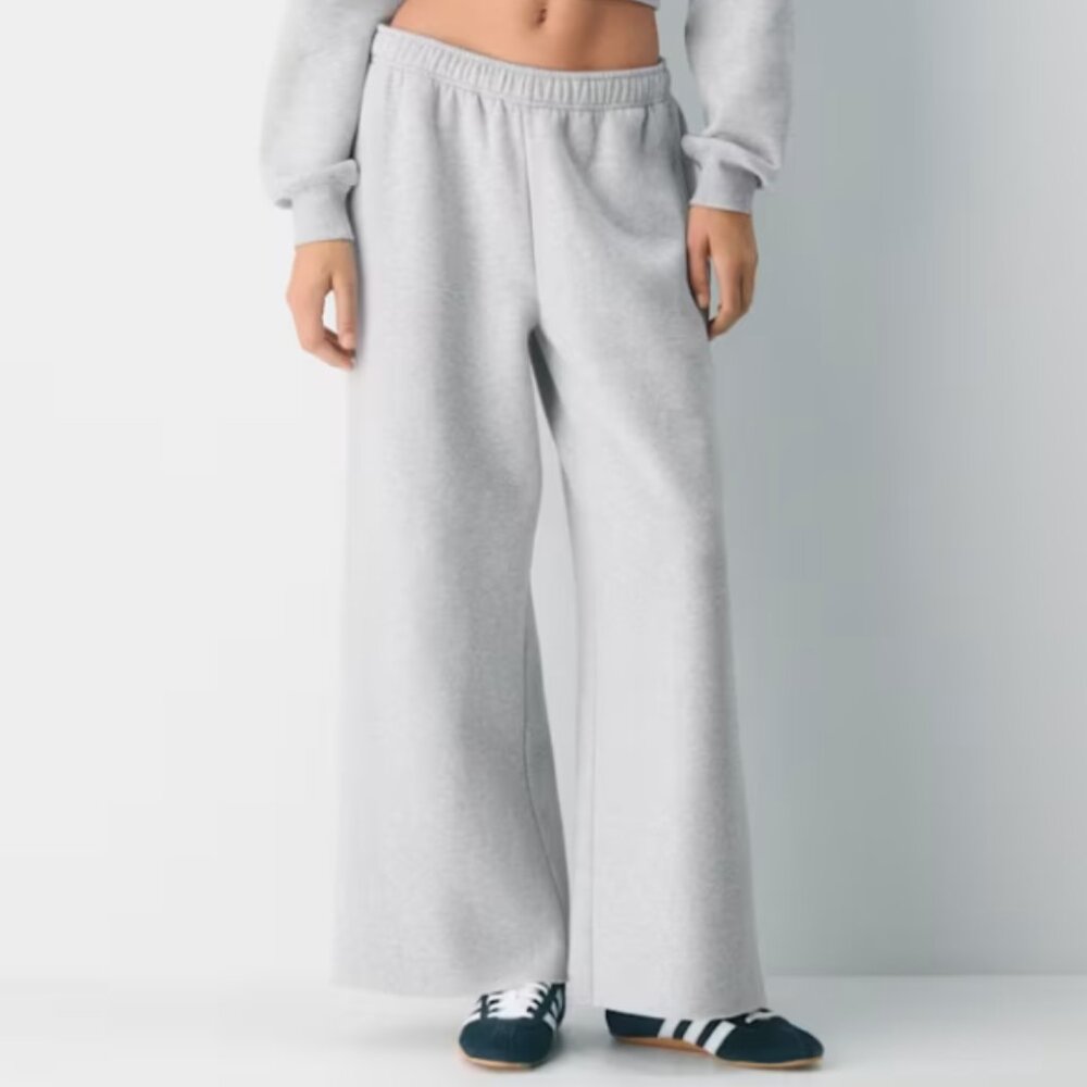 Artizia Gray Cozy Sweatfleece Mega Lo-Rise Palazzo Pants